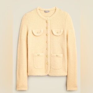 J.Crew Textured Sweater Lady Jacket Button-Up Jacket Cream Size Medium